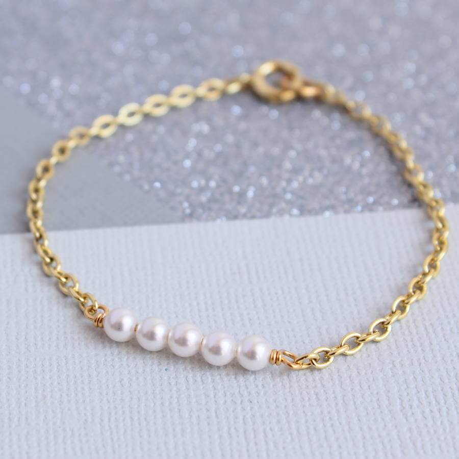 Delicate Swarovski Pearl Bracelet – JOY by Corrine Smith