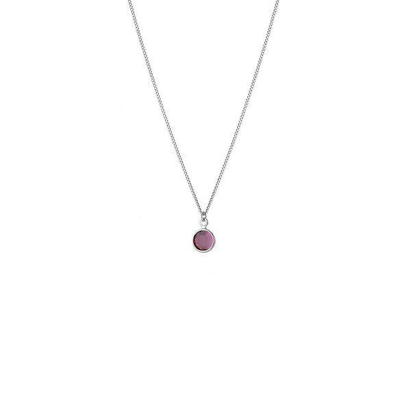 February Birthstone Crystal Necklace Sterling Silver