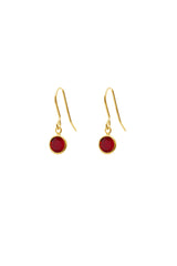 January Birthstone Crystal Drop Earrings Gold Plated