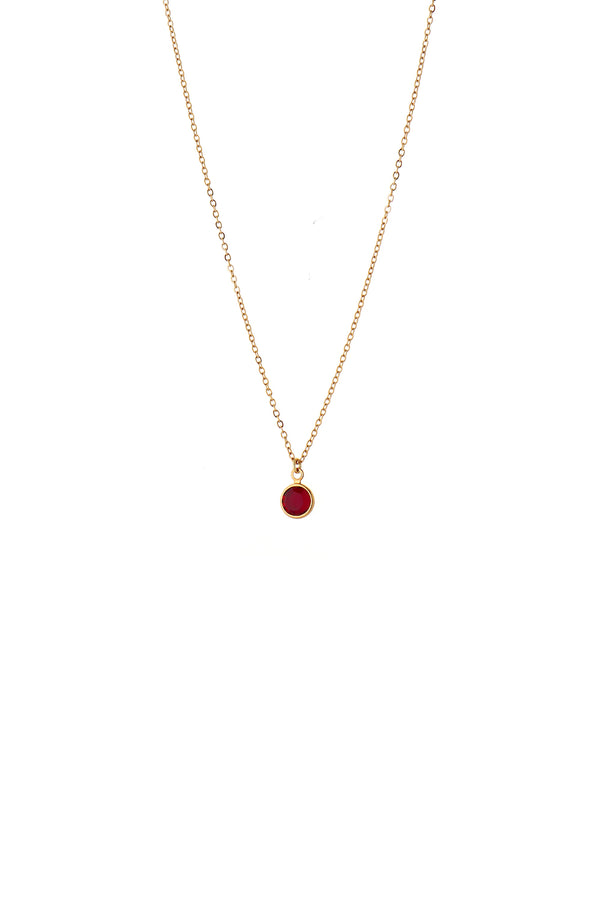 January Birthstone Crystal Necklace Gold Plated