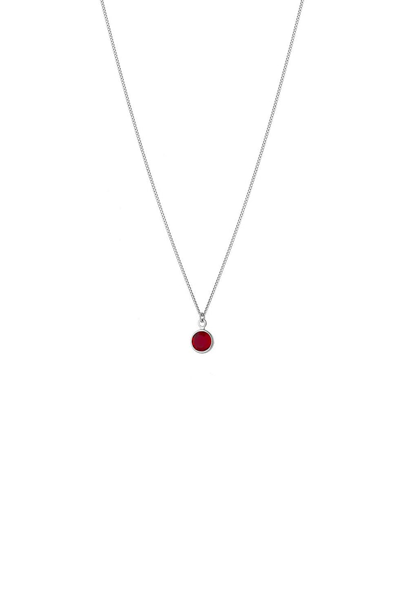 January Birthstone Crystal Necklace Sterling Silver