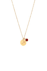 July Birth Flower Necklace with Birthstone