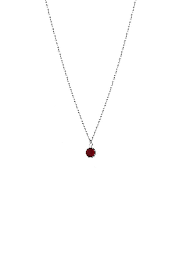 July Birthstone Crystal Necklace Sterling Silver