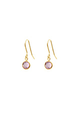June Birthstone Crystal Drop Earrings Gold Plated