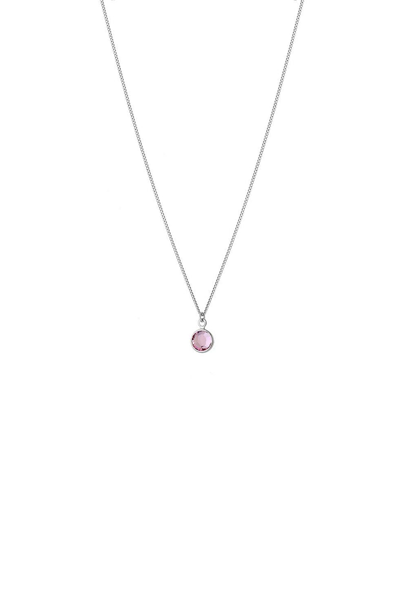 June Birthstone Crystal Necklace Sterling Silver