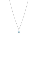 March Birthstone Crystal Necklace Sterling Silver