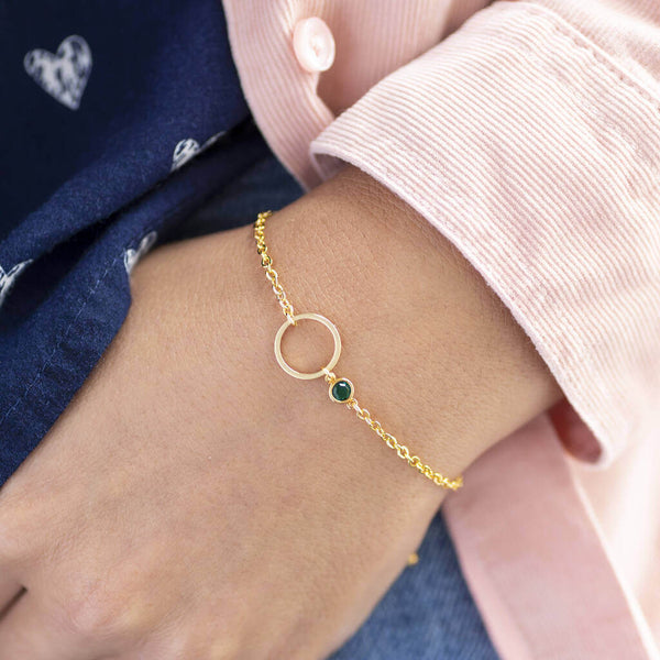 Minimalist Circle Birthstone Bracelet JOY by Corrine Smith