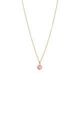 October Birthstone Crystal Necklace Gold Plated