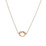 Friendship Knot Necklace Rose Gold Plated
