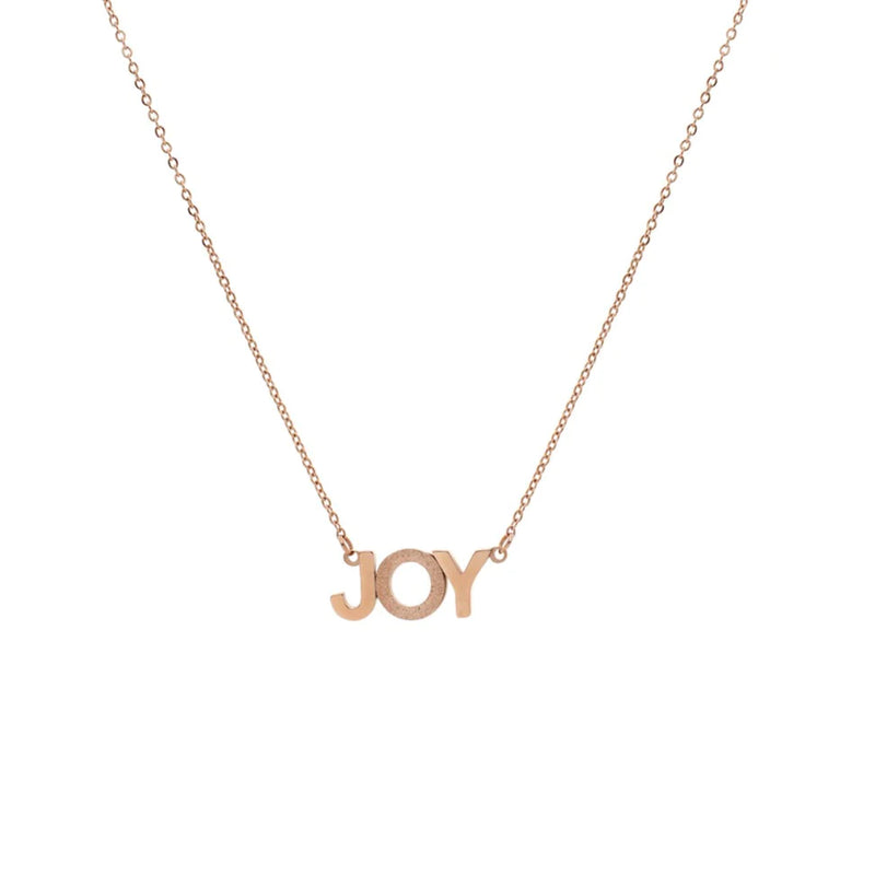 JOY Positive Affirmation Necklace Rose Gold Plated