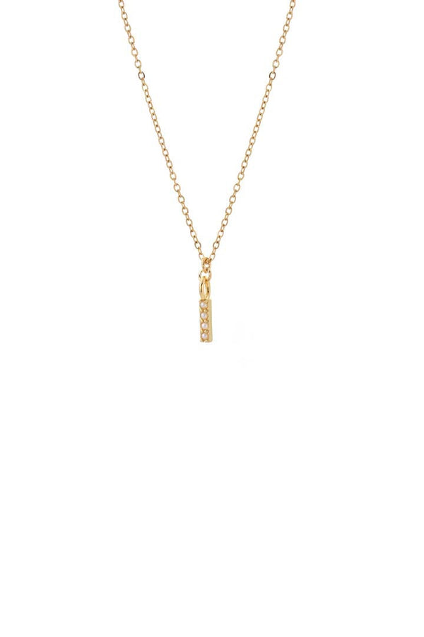Dainty Pearl Initial 'I' Necklace Gold Plated