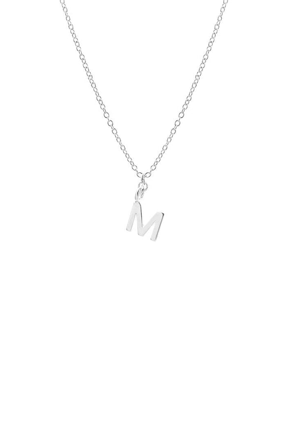 Dainty Initial 'M' Necklace Silver Plated