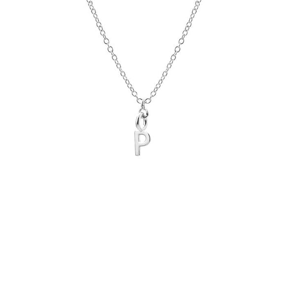 Dainty Initial 'P' Necklace Silver Plated