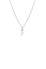 Dainty Initial 'P' Necklace Silver Plated