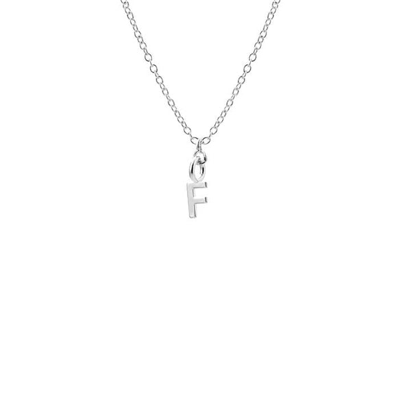 Dainty Initial 'F' Necklace Silver Plated