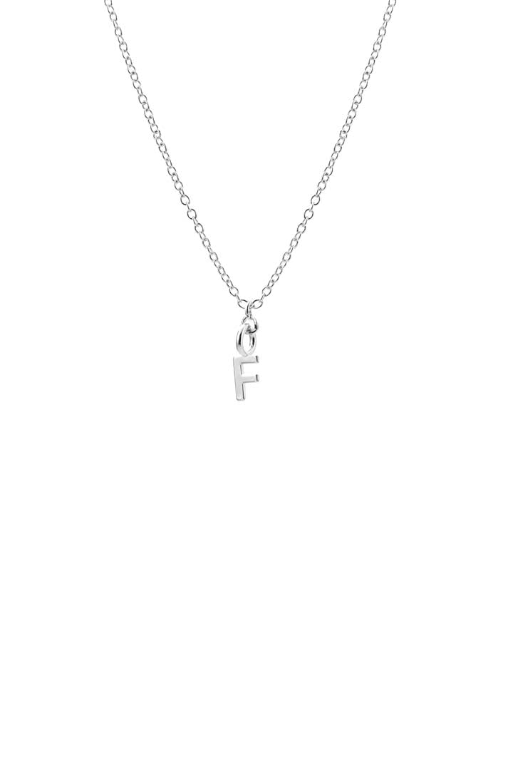Dainty Initial 'F' Necklace Silver Plated