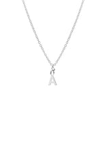 Dainty Initial 'A' Necklace Silver Plated