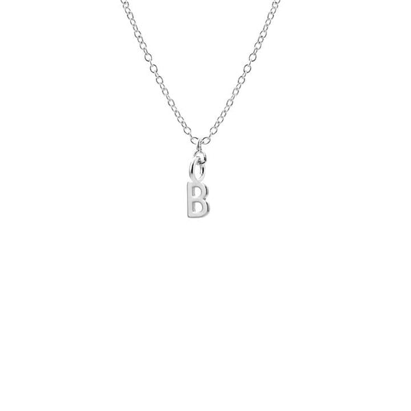 Dainty Initial 'B' Necklace Silver Plated