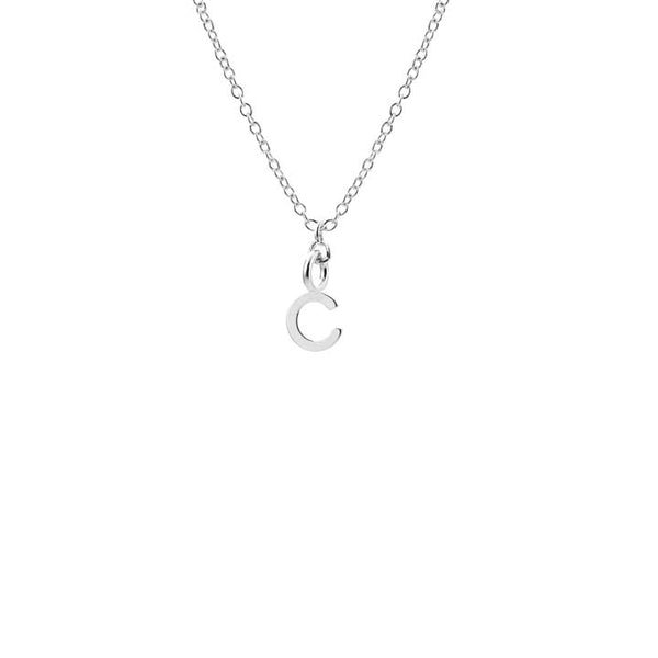 Dainty Initial 'C' Necklace Silver Plated
