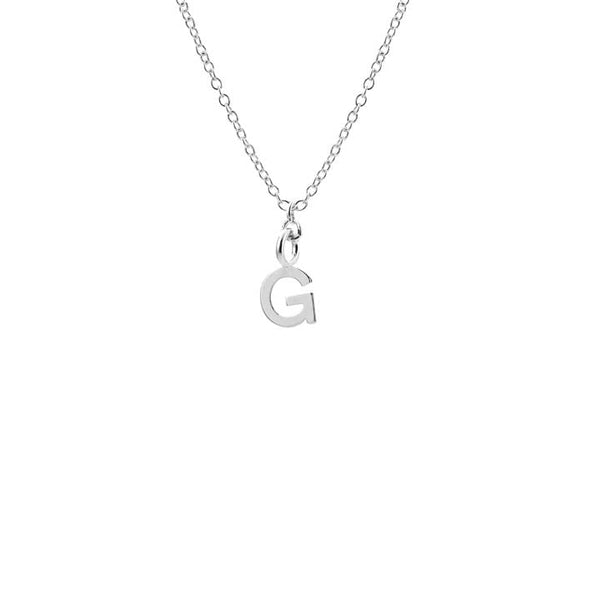 Dainty Initial 'G' Necklace Silver Plated
