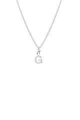 Dainty Initial 'G' Necklace Silver Plated