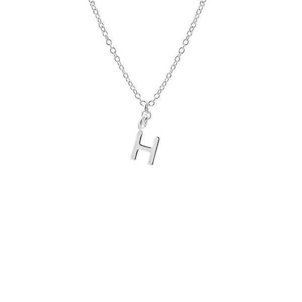 Dainty Initial 'H' Necklace Silver Plated