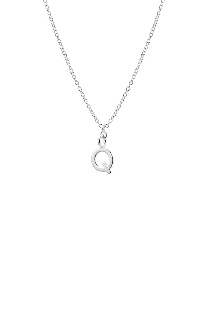 Dainty Initial 'Q' Necklace Silver Plated