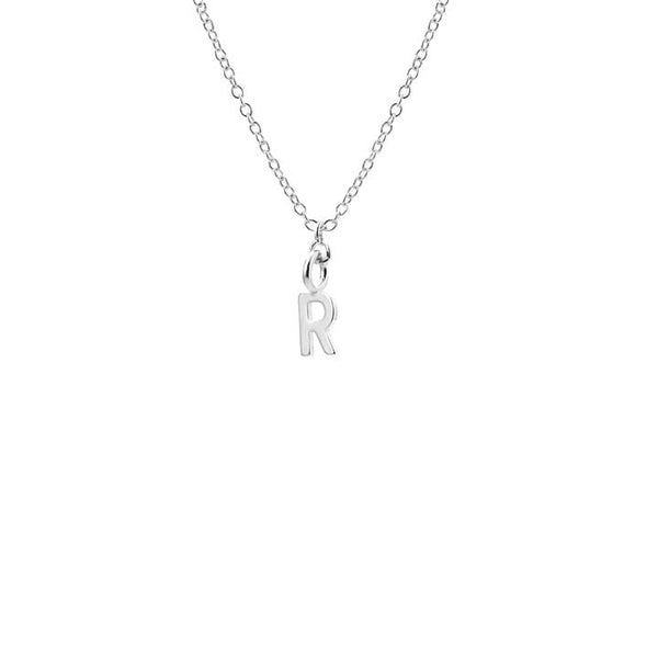 Dainty Initial 'R' Necklace Silver Plated