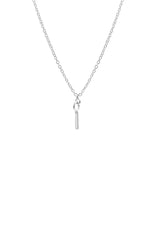 Dainty Initial 'I' Necklace Silver Plated