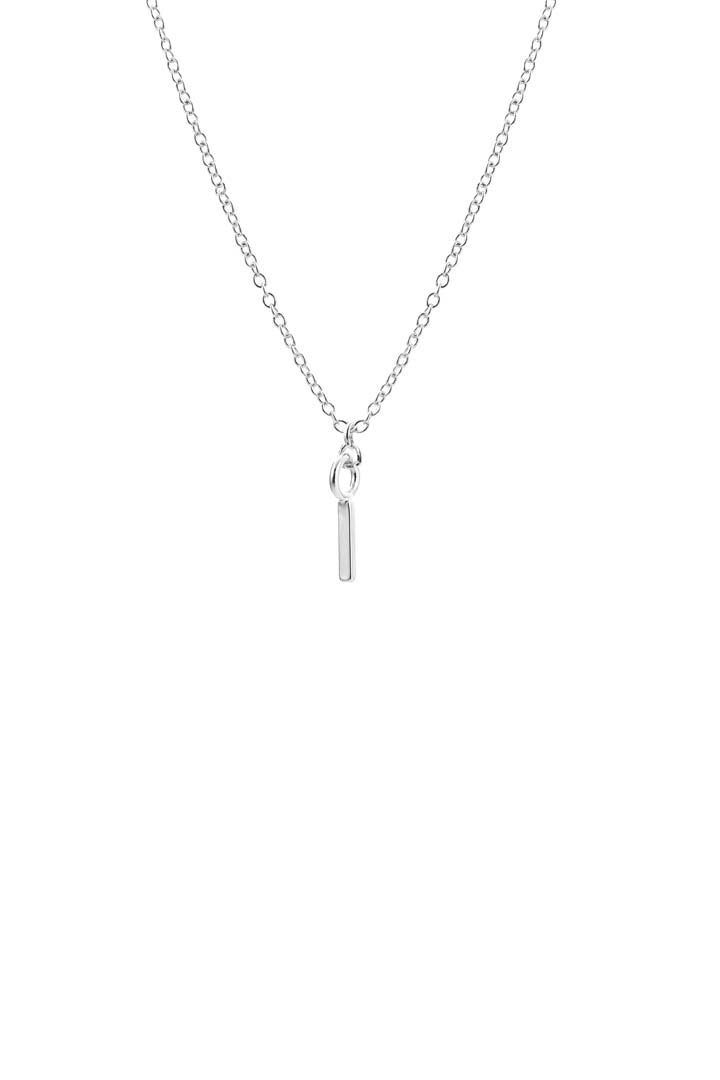 Dainty Initial 'I' Necklace Silver Plated