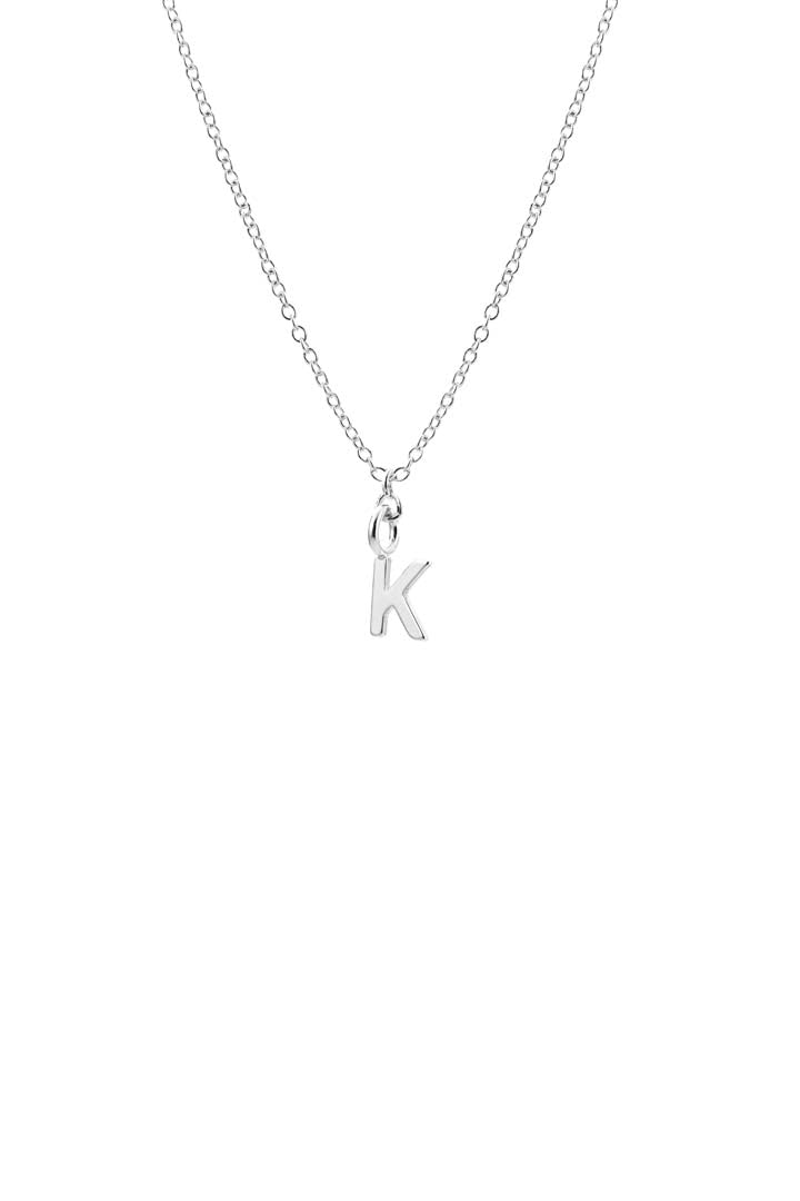Dainty Initial 'K' Necklace Silver Plated
