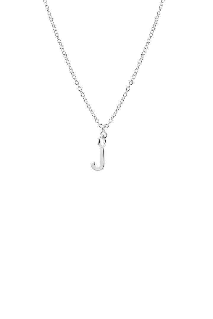Dainty Initial 'J' Necklace Silver Plated