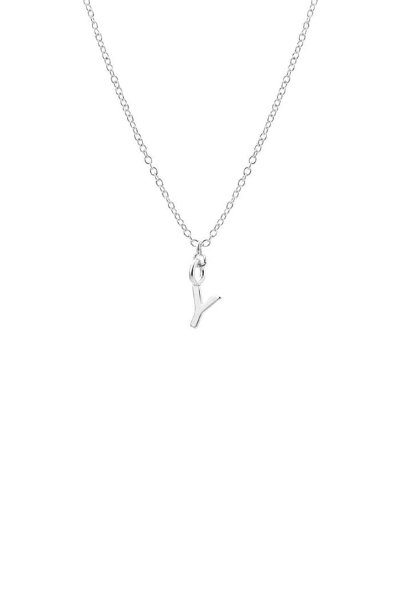 Dainty Initial 'Y' Necklace Silver Plated