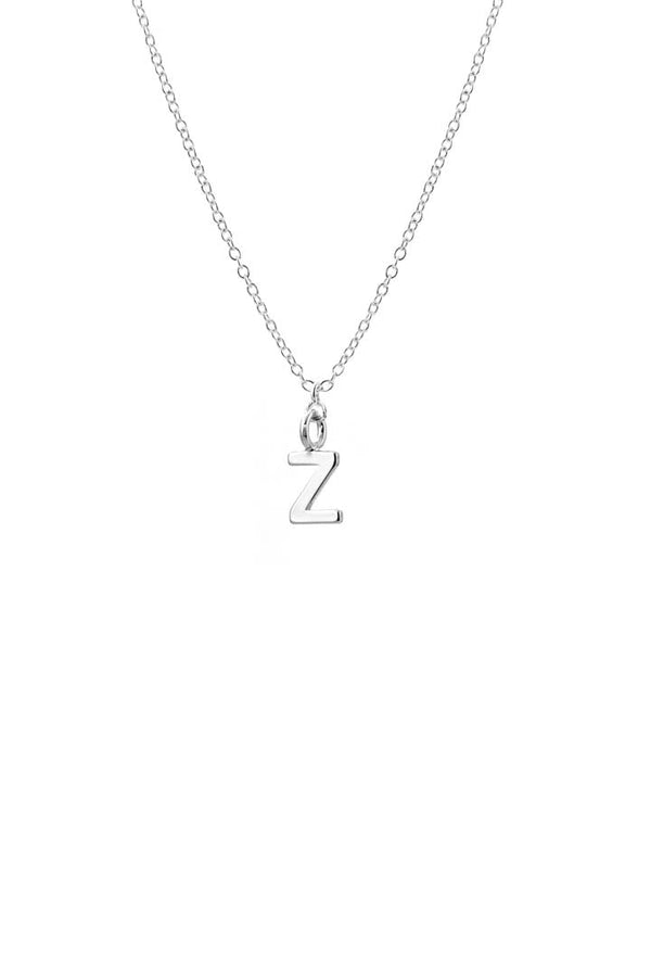 Dainty Initial 'Z' Necklace Silver Plated