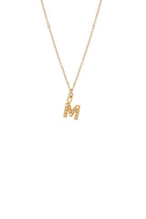 Dainty Pearl Initial 'M' Necklace Gold Plated