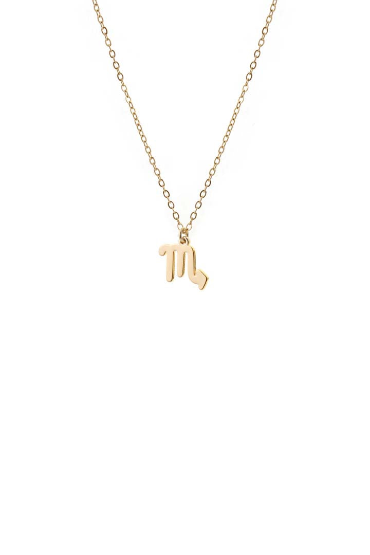 Scorpio Zodiac Charm Necklace Gold Plated