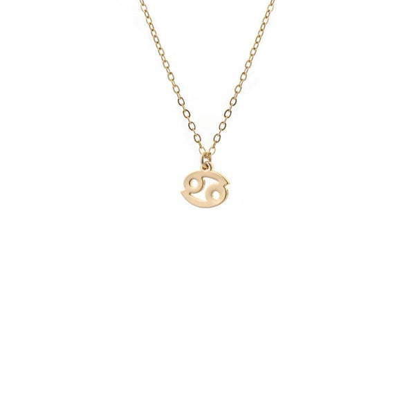 Cancer Zodiac Charm Necklace Gold Plated