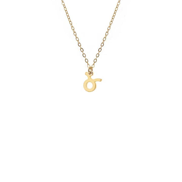 Taurus Zodiac Charm Necklace Gold Plated