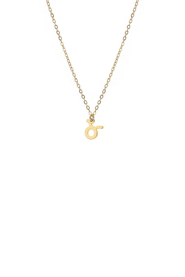 Taurus Zodiac Charm Necklace Gold Plated