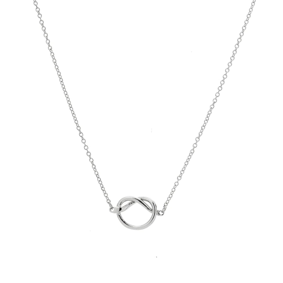 Friendship Knot Necklace Silver Plated