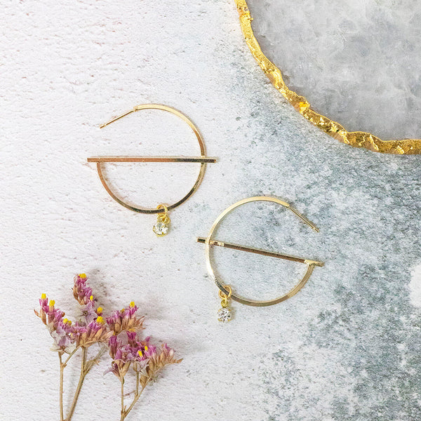 Orbital Gold Hoop Earrings JOY by Corrine Smith