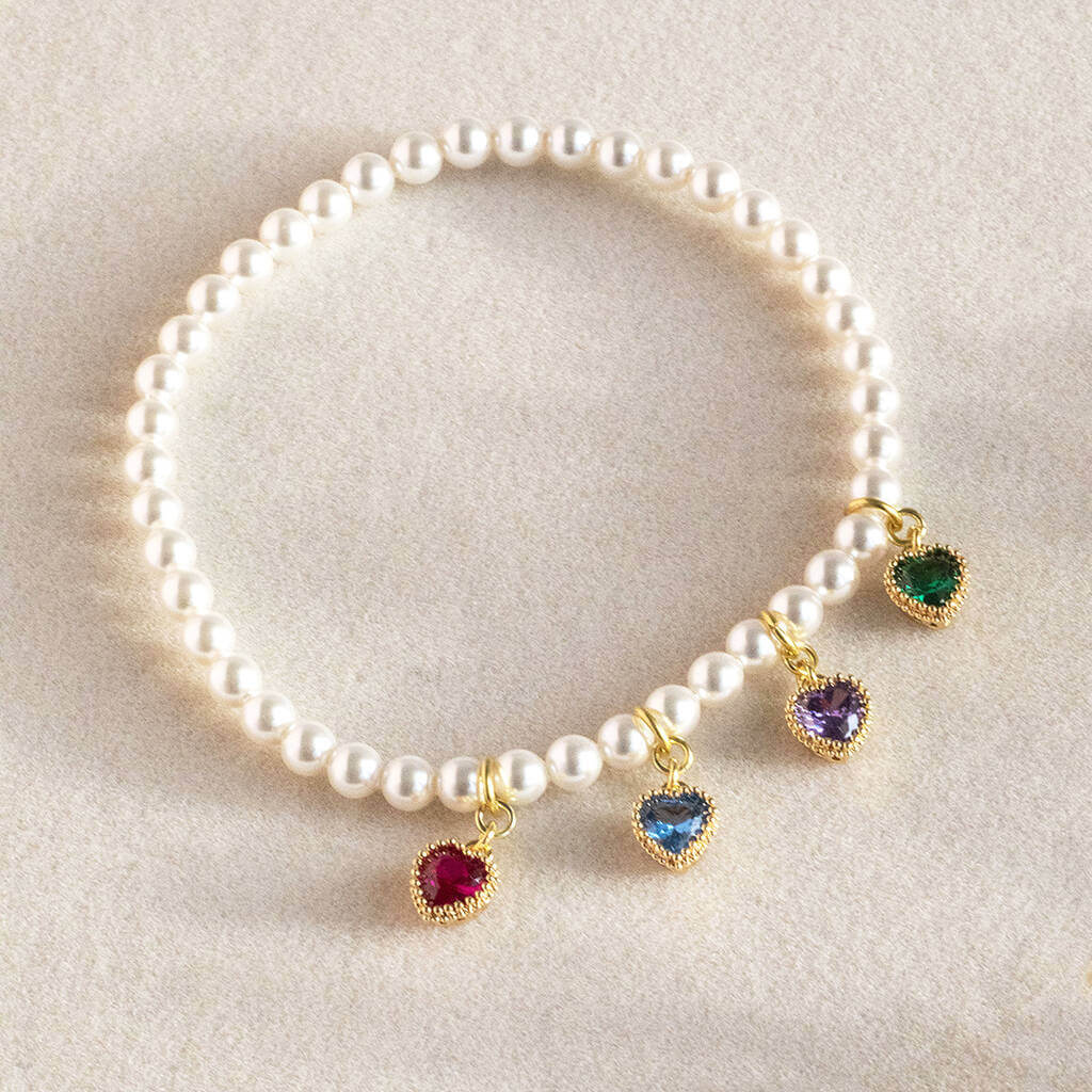Amazon.com: 925 Sterling Silver Heart Pearl Bracelet Dainty