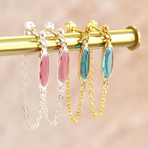 Birthstone on sale drop earrings