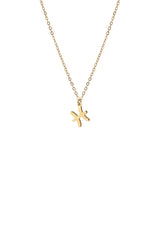 Pisces Zodiac Charm Necklace Gold Plated